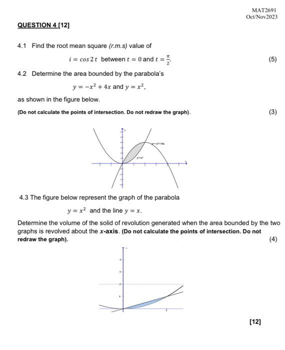 Solved 4.1 Find the root mean square (r.m.s) value of | Chegg.com