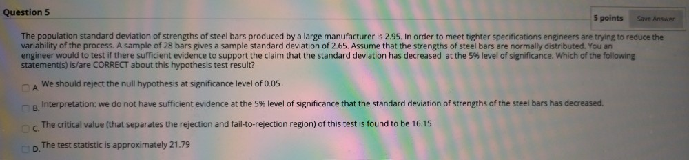 Solved Save Answer Question 5 5 points The population | Chegg.com
