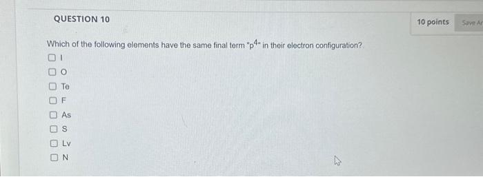 Solved Which of the following elements have the same final | Chegg.com