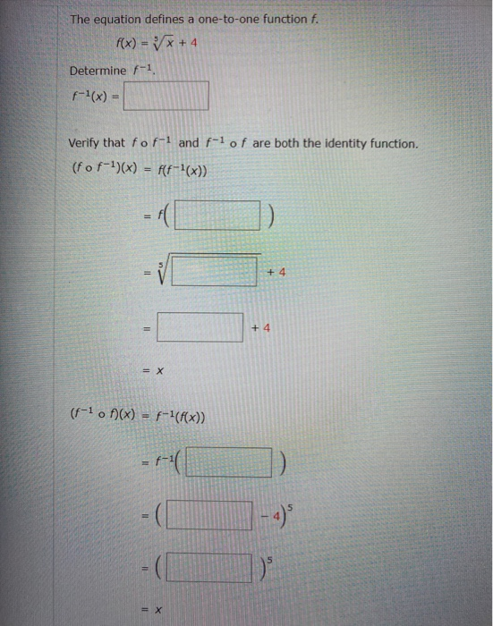 Solved The equation defines a one-to-one function f. f(x) = | Chegg.com
