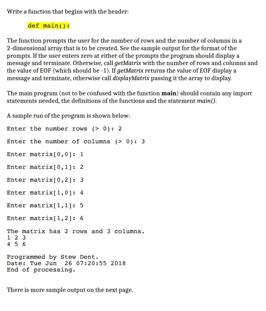 Solved This lab covers: - 2-dimensional arrays - functions - | Chegg.com