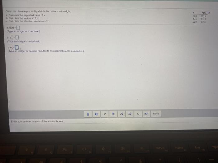Solved - Given the discrete probability distribution shown | Chegg.com
