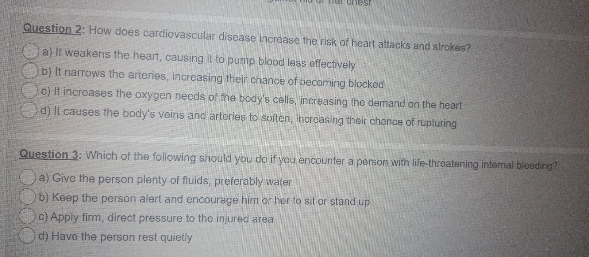 Solved Onest Question 2 How Does Cardiovascular Disease Chegg