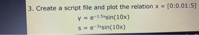 Solved 3. Create a script file and plot the relation x = | Chegg.com