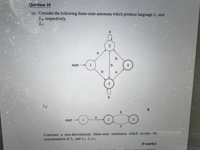 Solved (a) Consider The Following Finite-state Automata | Chegg.com