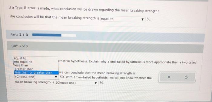 Solved If a Type II error is made, what conclusion will be | Chegg.com