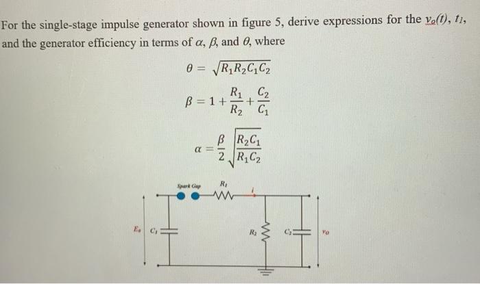 Solved For the single-stage impulse generator shown in | Chegg.com