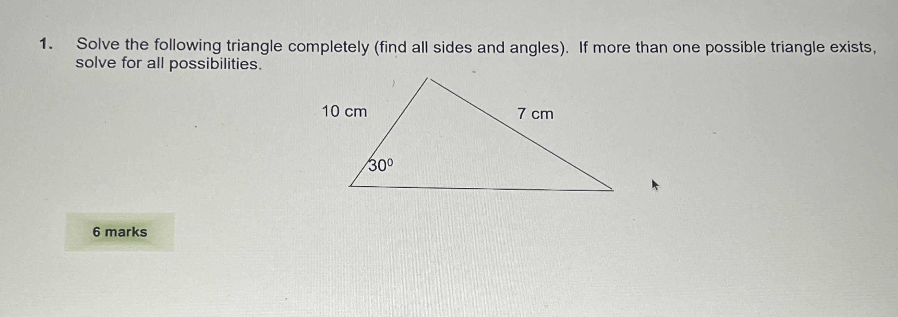 Solved Solve the following triangle completely (find all | Chegg.com