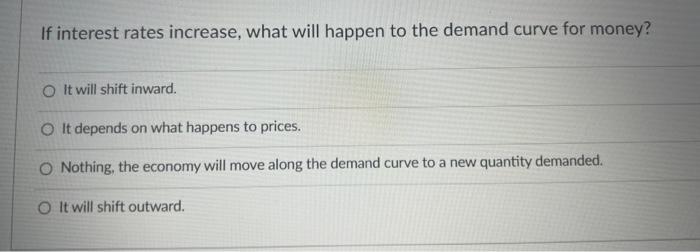 Solved If interest rates increase, what will happen to the | Chegg.com