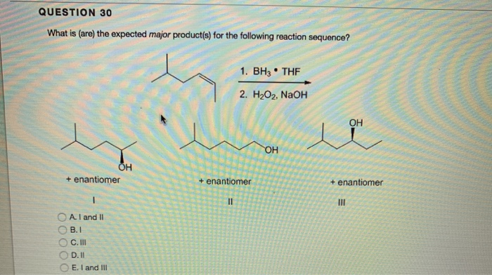 Solved what is the expected major product of the following | Chegg.com