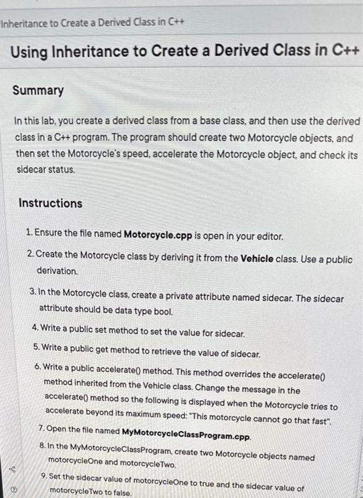 Solved Using Inheritance To Create A Derived Class In C++ | Chegg.com