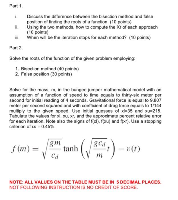 Solved Using Bisection Method And False Position In | Chegg.com