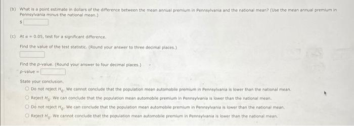 Solved The insure.com website reports that the mean annual