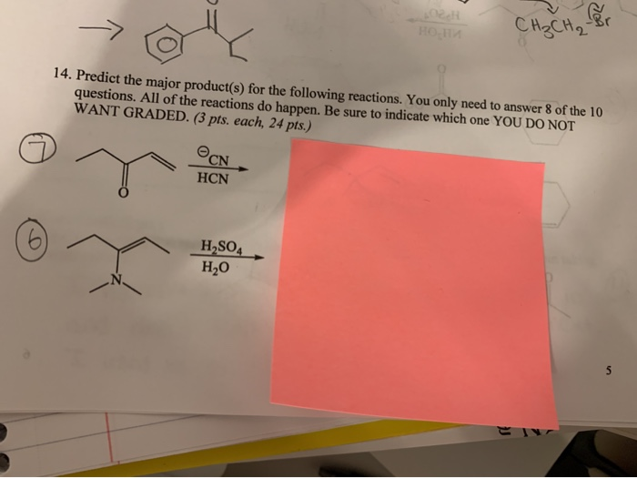 Solved CH₂ CH₂B 14. Predict The Major Product(s) For The | Chegg.com