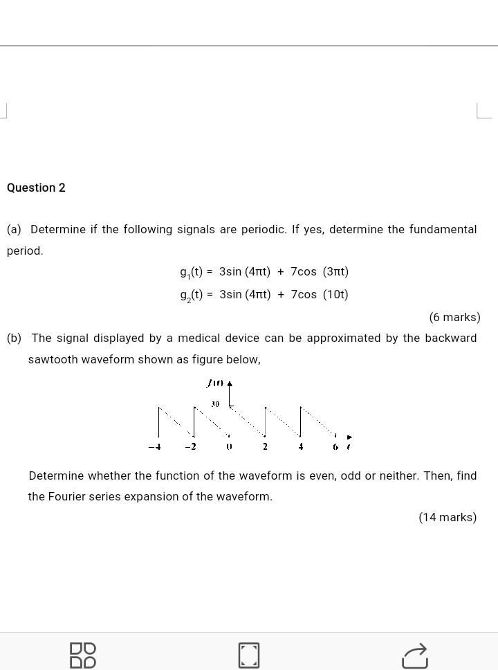 Solved Question 2 (a) Determine If The Following Signals Are | Chegg.com