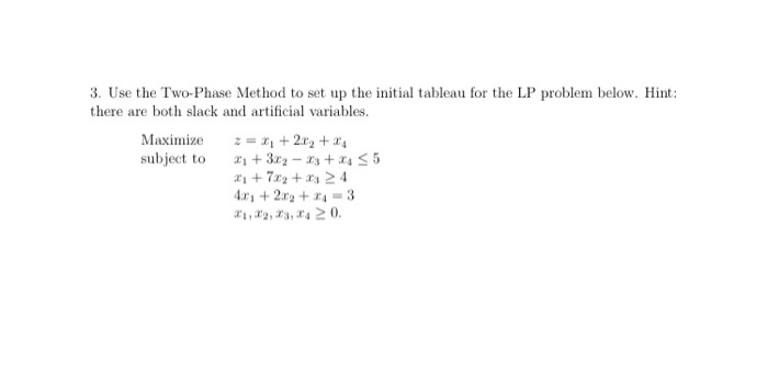 Solved Score: 1. Solve the LP problem below using the | Chegg.com