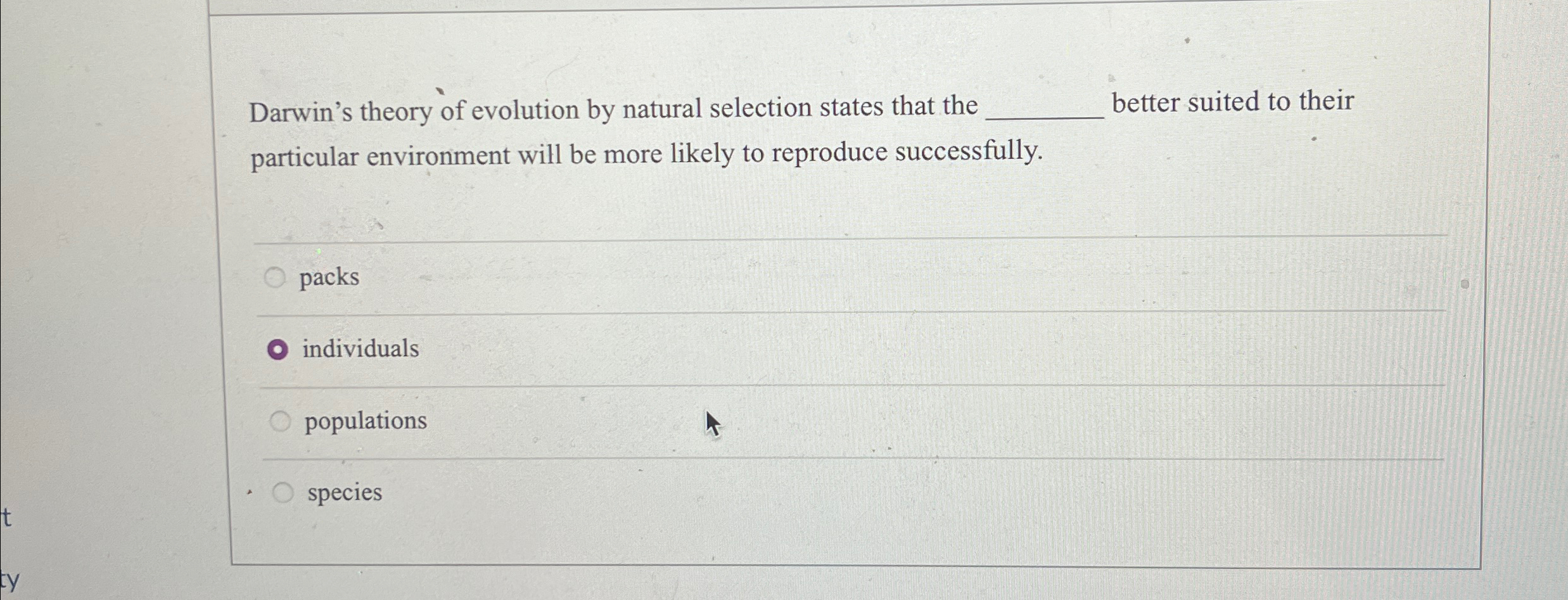 Solved Darwin's theory of evolution by natural selection | Chegg.com