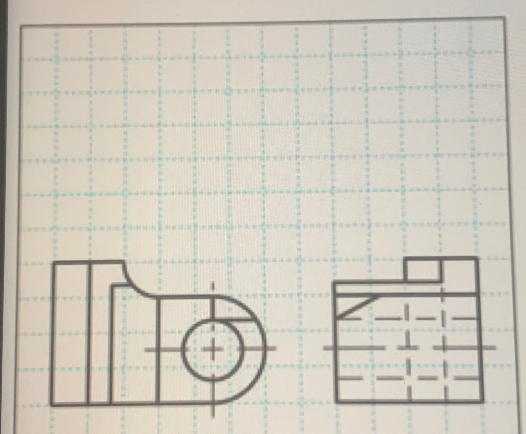 Solved Find the top view from given front and side view | Chegg.com
