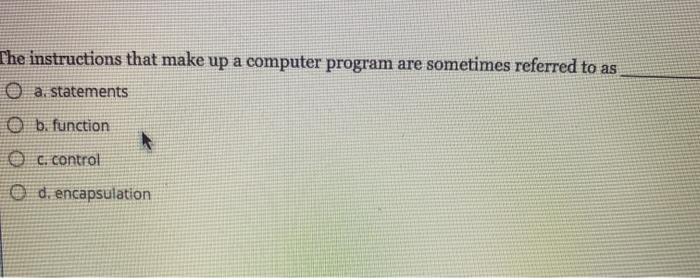 Solved The instructions that make up a computer program are | Chegg.com