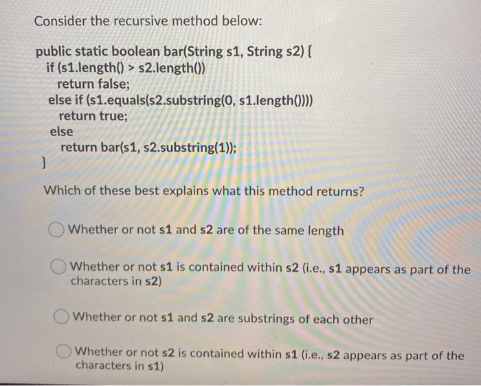 Solved Consider the recursive method below: public static | Chegg.com