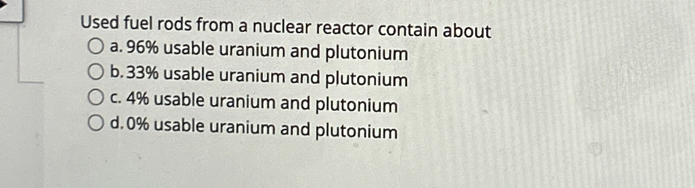 Solved Used fuel rods from a nuclear reactor contain aboutq, | Chegg.com
