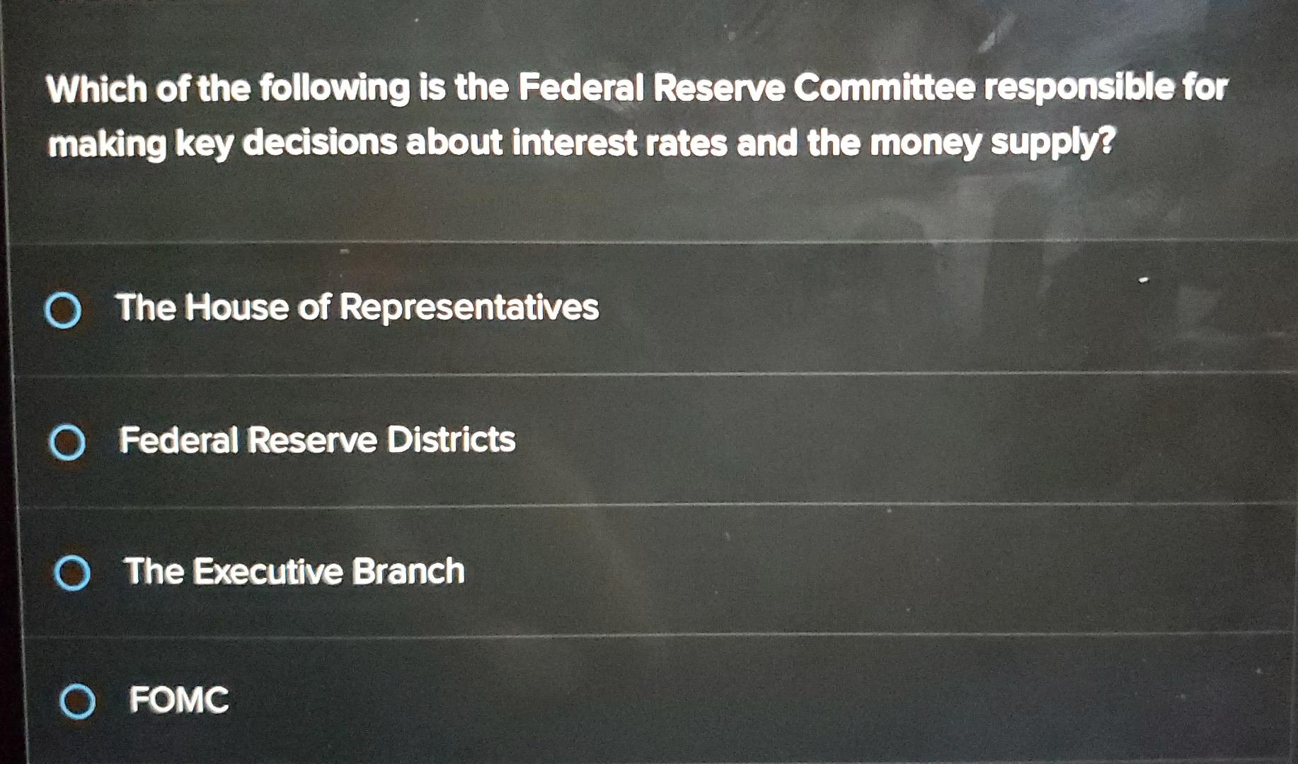 Solved Which Of The Following Is The Federal Reserve | Chegg.com