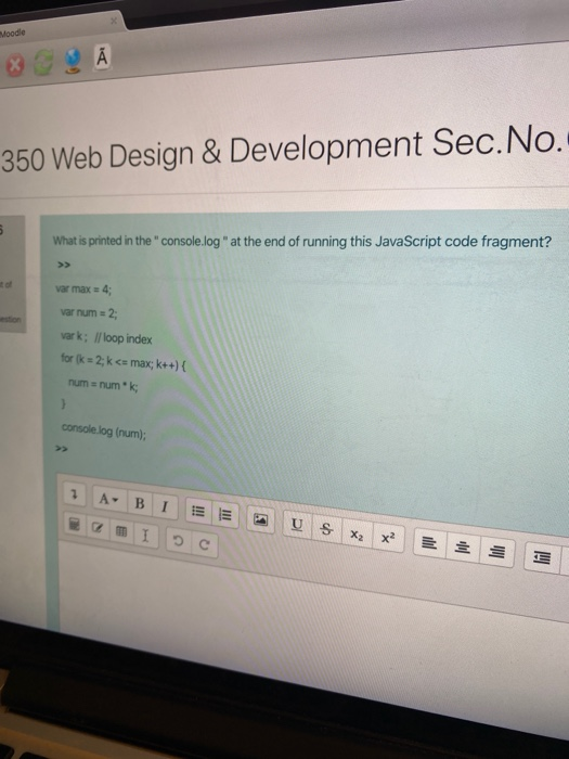 Solved Moodle 350 Web Design & Development Sec. No. 5 What | Chegg.com