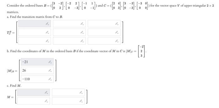 Solved Consider The Ordered Bases