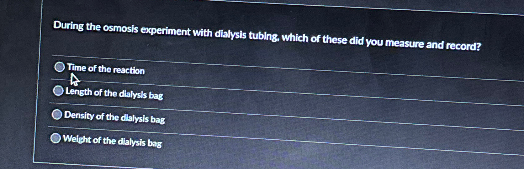 dialysis tubing experiment osmosis