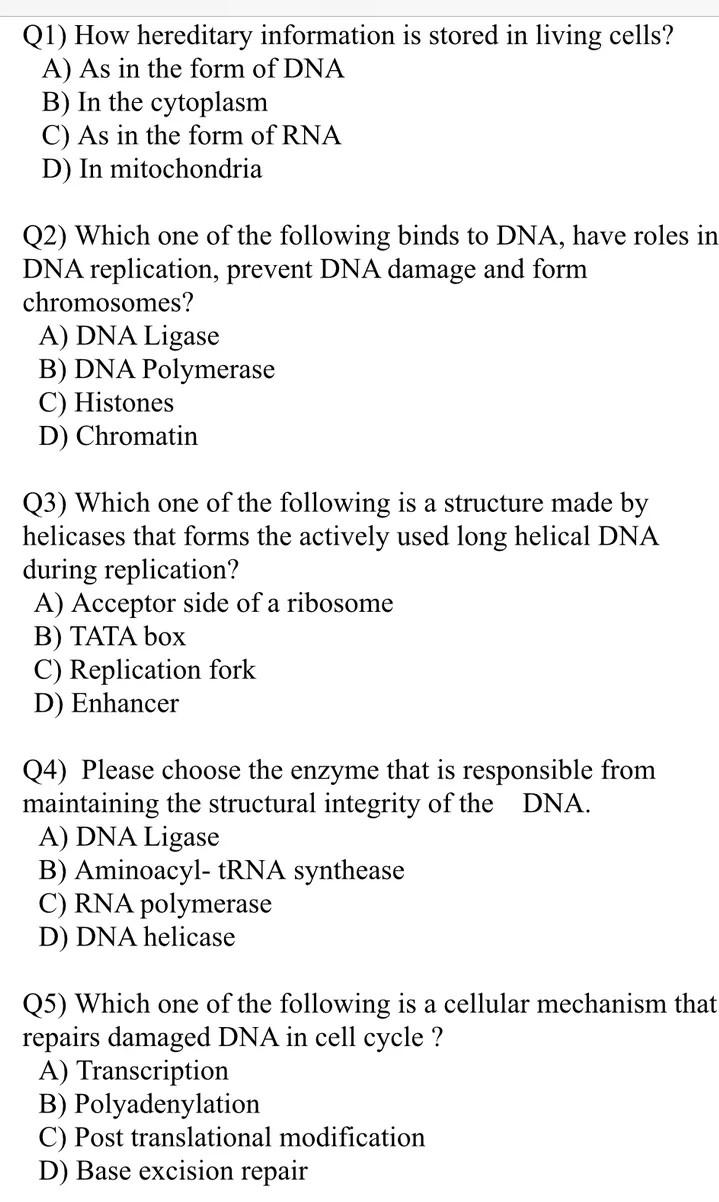 Solved Q1) How hereditary information is stored in living | Chegg.com