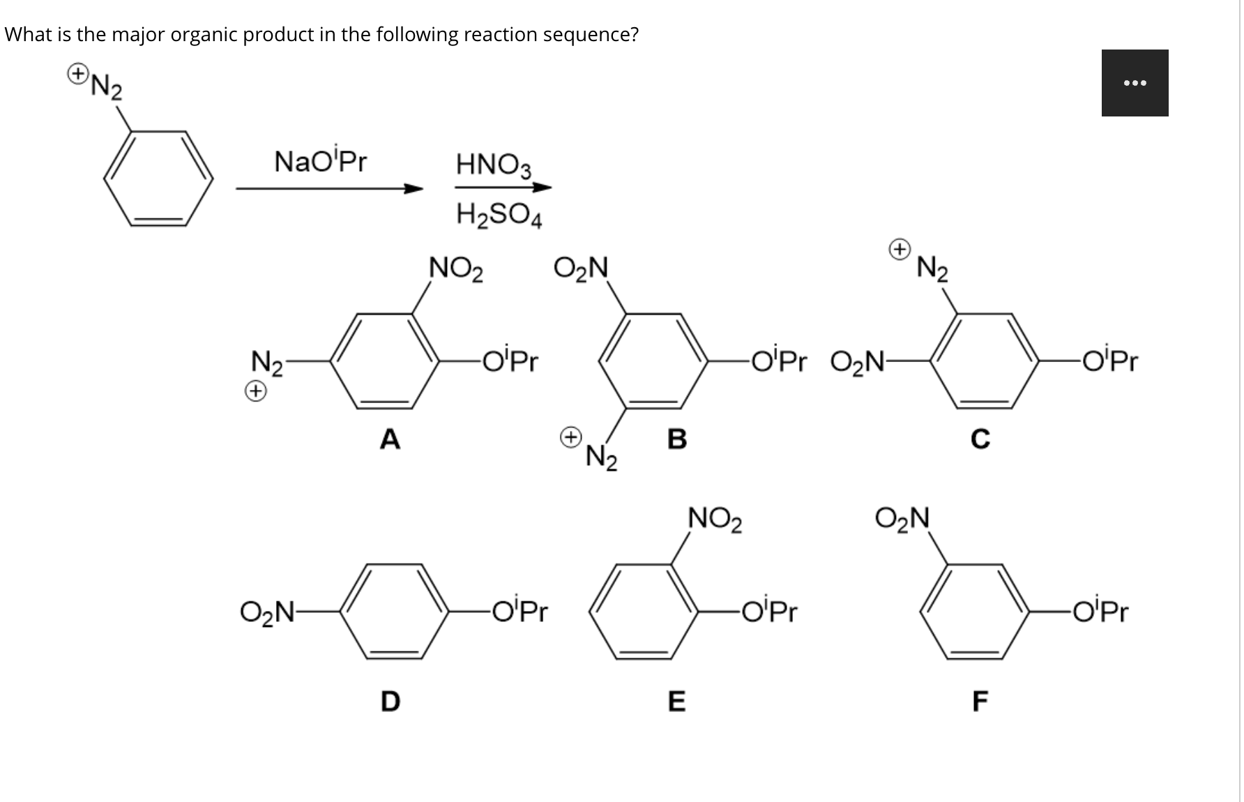 Solved What is the major organic product in the following | Chegg.com