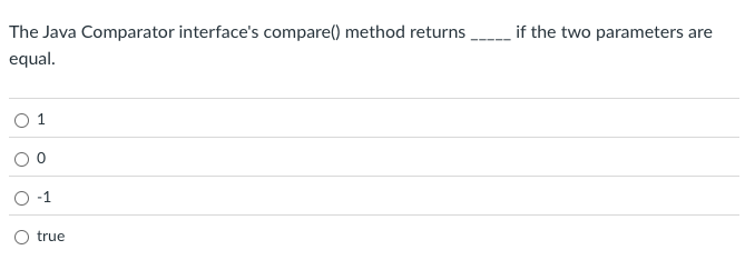 Solved The Java Comparator interface's compare() ﻿method | Chegg.com