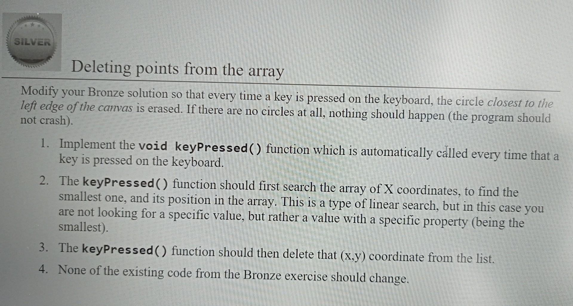 Solved A partially-full array of (x,y) points 1. Create a | Chegg.com