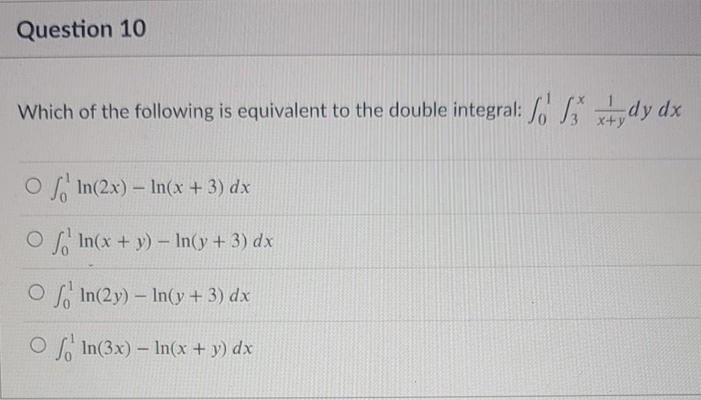 Solved Question 8 3 pts Consider the region in the figure | Chegg.com