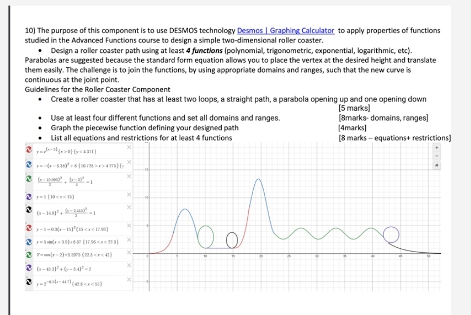 Solved The purpose of this component is to use DESMOS | Chegg.com