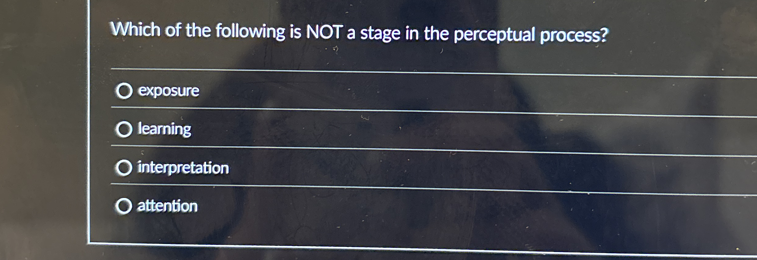 Which of the following is NOT a stage in the | Chegg.com