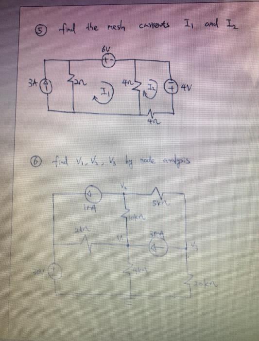 Solved º Find The Mesh Carents I And I Bv 34 Han O Find I Chegg Com