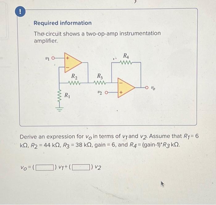 Solved ! Required information The circuit shows a two-op-amp | Chegg.com