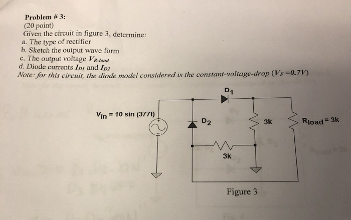 Solved Problem # 3: (20 point) Given the circuit in figure | Chegg.com