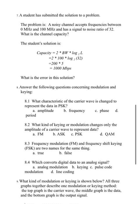 Solved 7. A student has submitted the solution to a problem. | Chegg.com