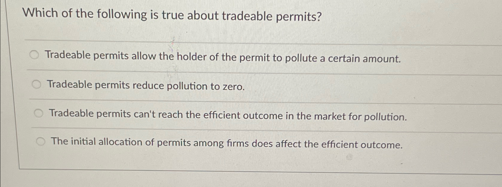 Solved Which of the following is true about tradeable | Chegg.com
