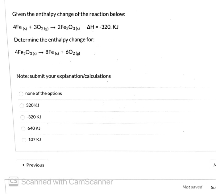 Solved Calculate The Change In Enthalpy Associated With The | Chegg.com