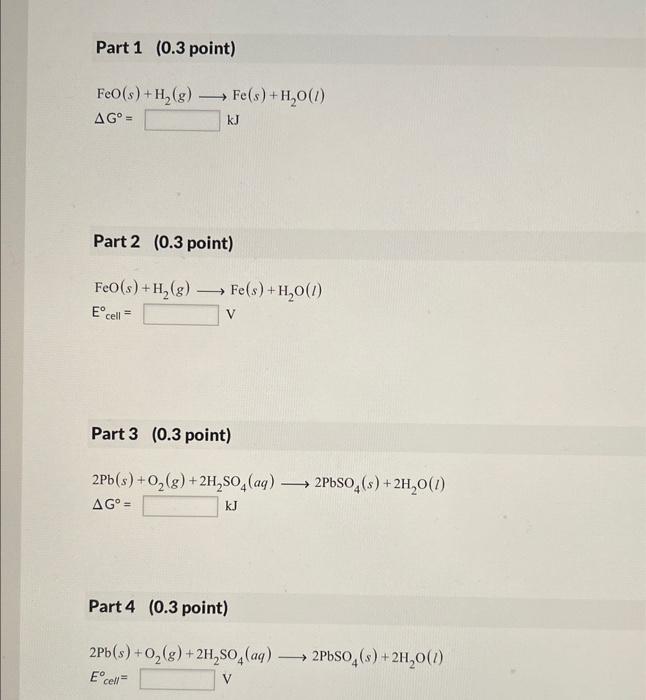 Solved Starting With The Standard Free Energies Of Formation Chegg Com