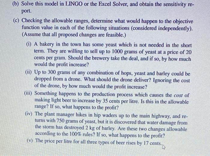 Solved 3. (20 marks) A linear optimization model has been | Chegg.com