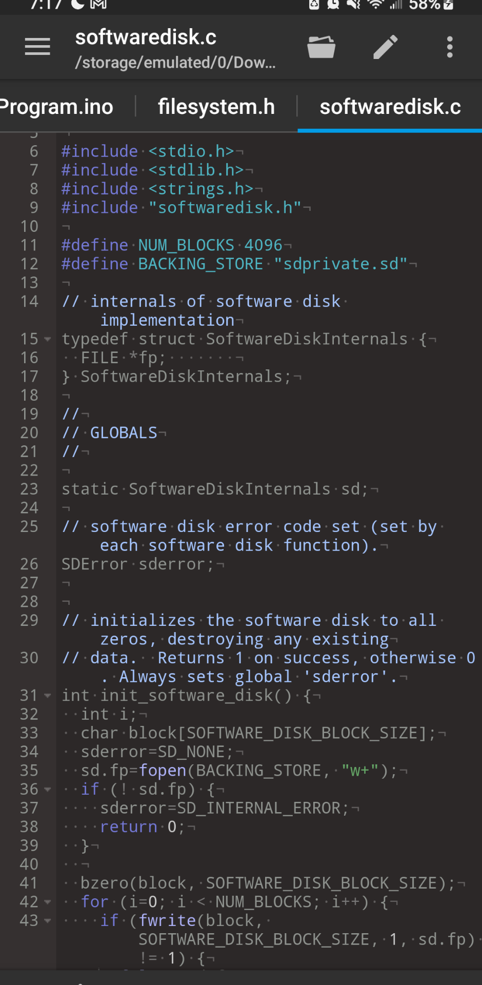 Solved ¬ // writes a block of data from ' 'buf' at ' | Chegg.com