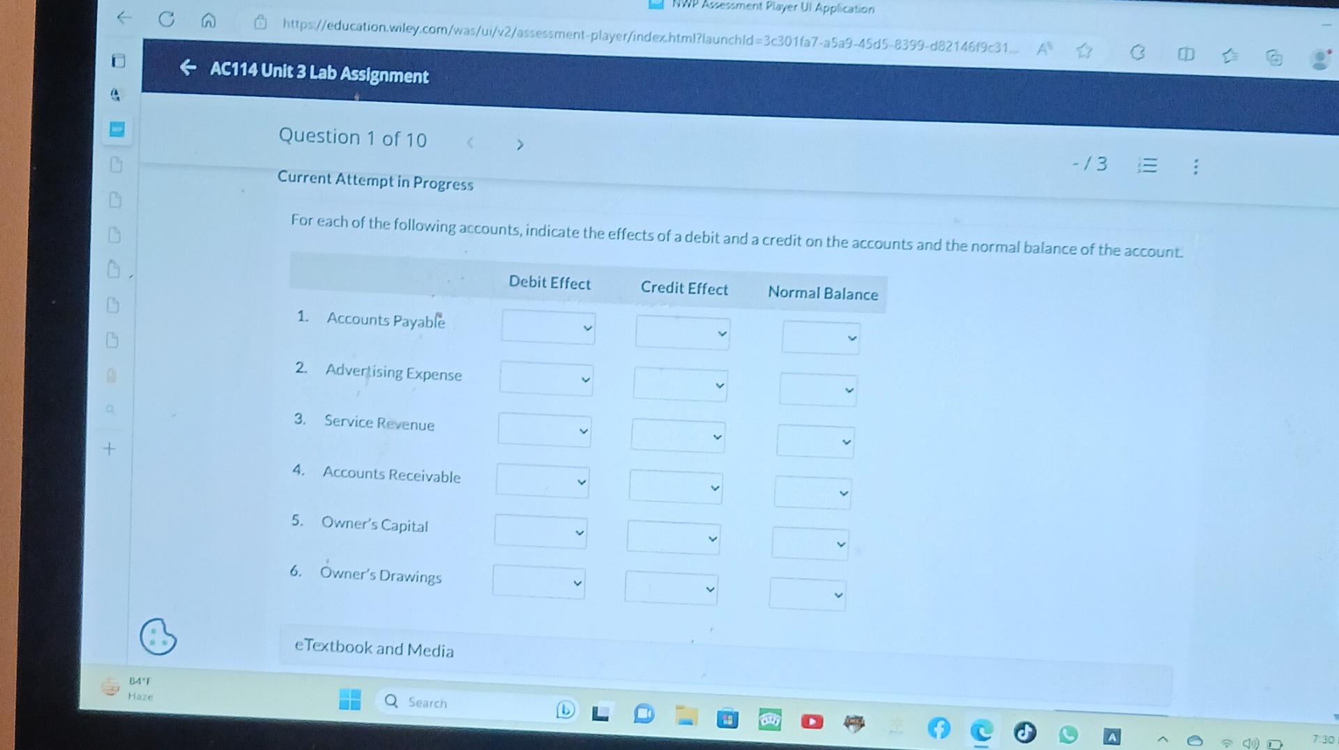 Solved For each of the following accounts, indicate the | Chegg.com