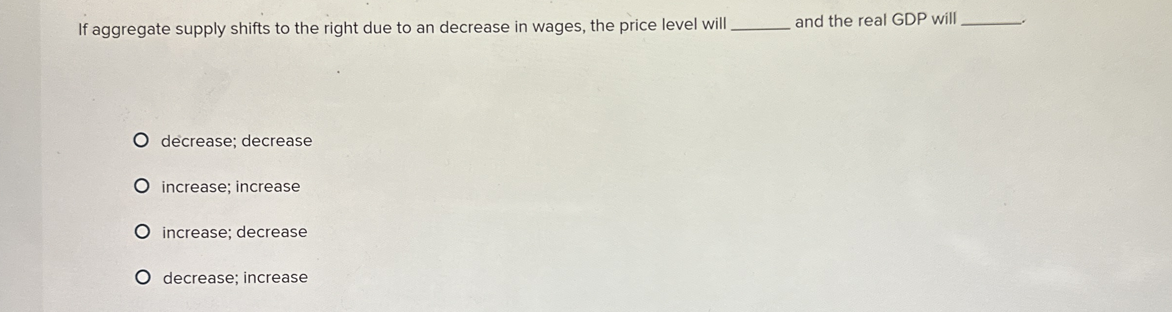 If aggregate supply shifts to the right due to an | Chegg.com