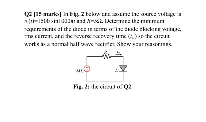 Solved Q2 [15 marks] In Fig. 2 below and assume the source | Chegg.com