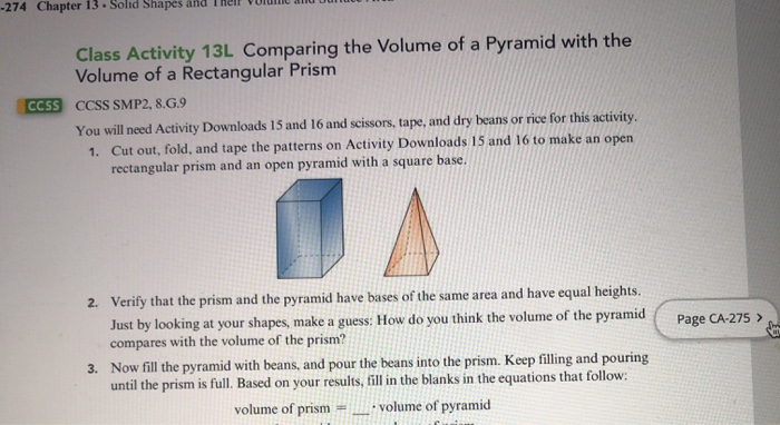 Solved -274 Chapter 13.Solid Shapes and CCSS Class Activity | Chegg.com
