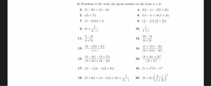 Solved In Problems 3-20, write the given number in the form | Chegg.com